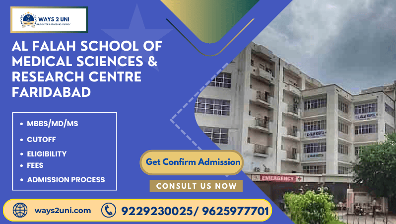 Direct admission in MBBS/MD/MS in AL Falah School of Medical Sciences & Research Centre Faridabad